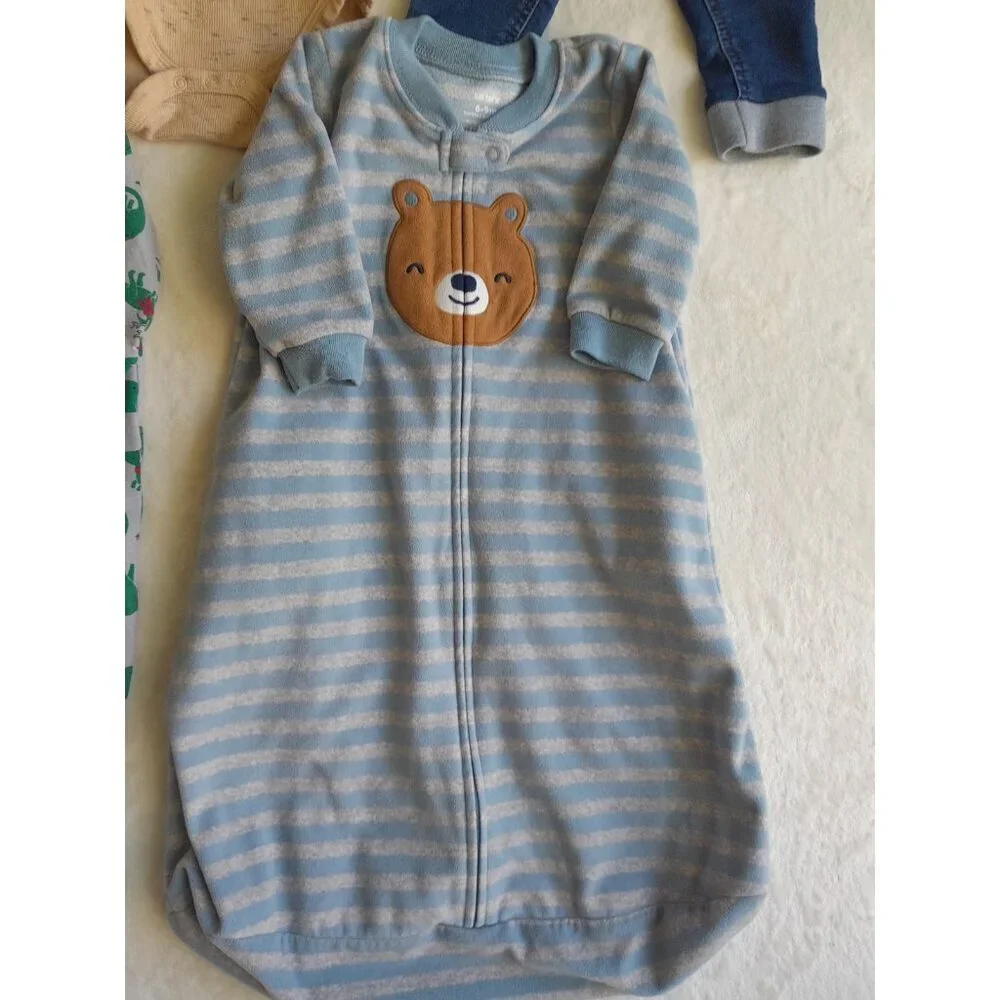 Lot Of 6 Baby Boy 6-9 Mos Carters & Assorted  Bodysuits, Sleep Sacks Shirt Jeans